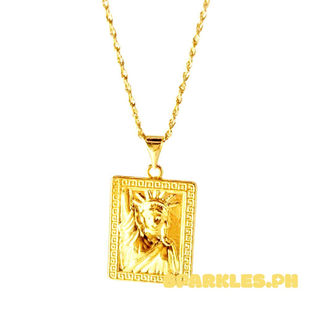18k Saudi Gold Set Statue + Rope Chain 20"