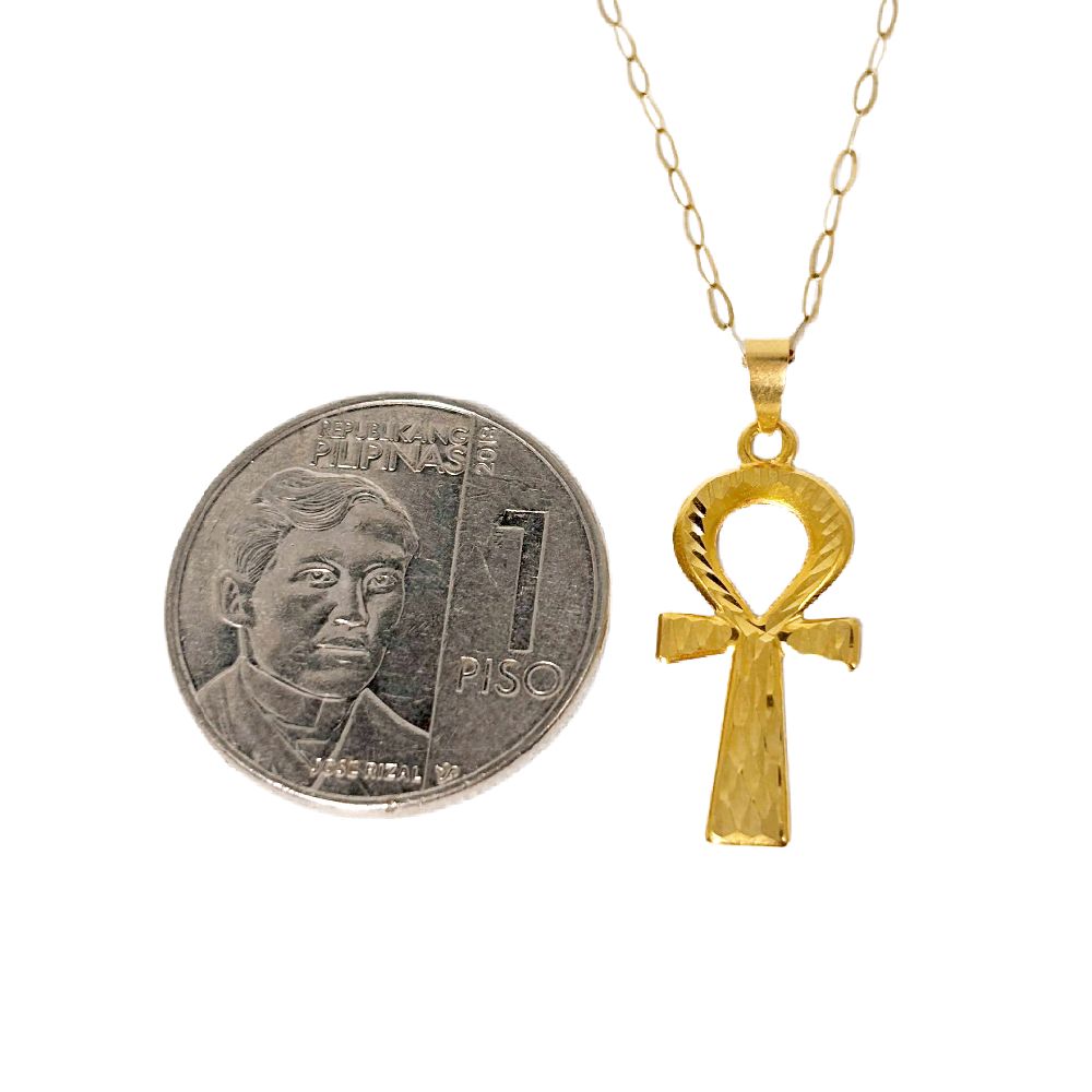 18k Saudi Gold Cross Key + Micro Paperclip 20"