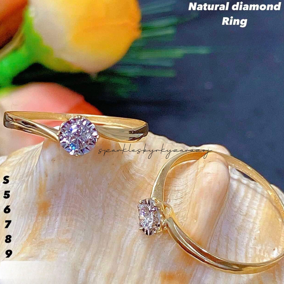 18k Saudi Gold Natural Diamond Ring