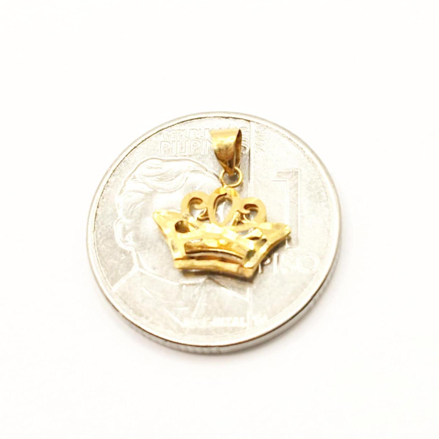 18k Saudi Gold Corona Pendant Solid Pawnable - SKU-LPVQ7Z4W