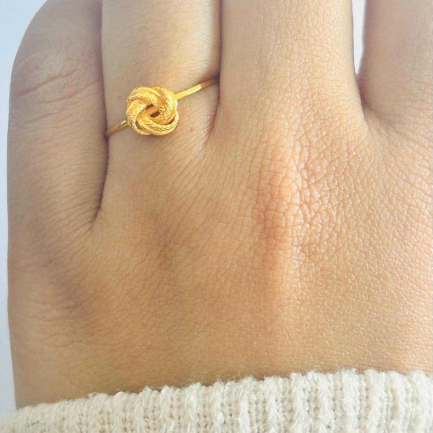 18k Saudi Gold Round Knot Ring - SKU-O4W3JPYE