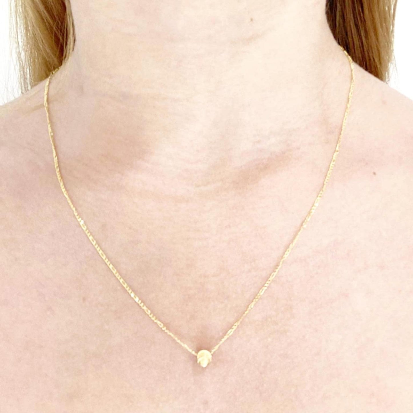 18k Saudi Gold Set Cat Eye + Figaru Chain 16"