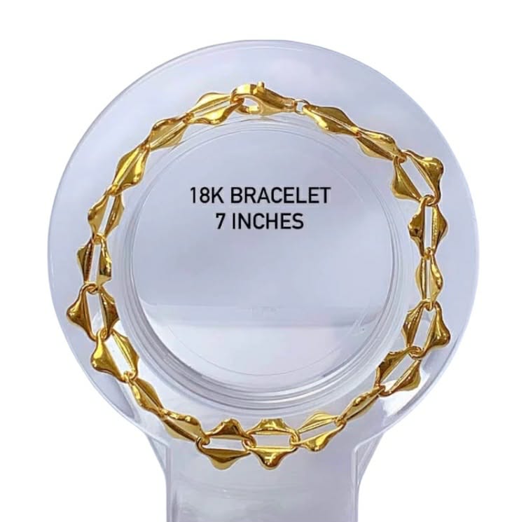 18k Saudi Gold Lady Lips Style Bracelet 7"