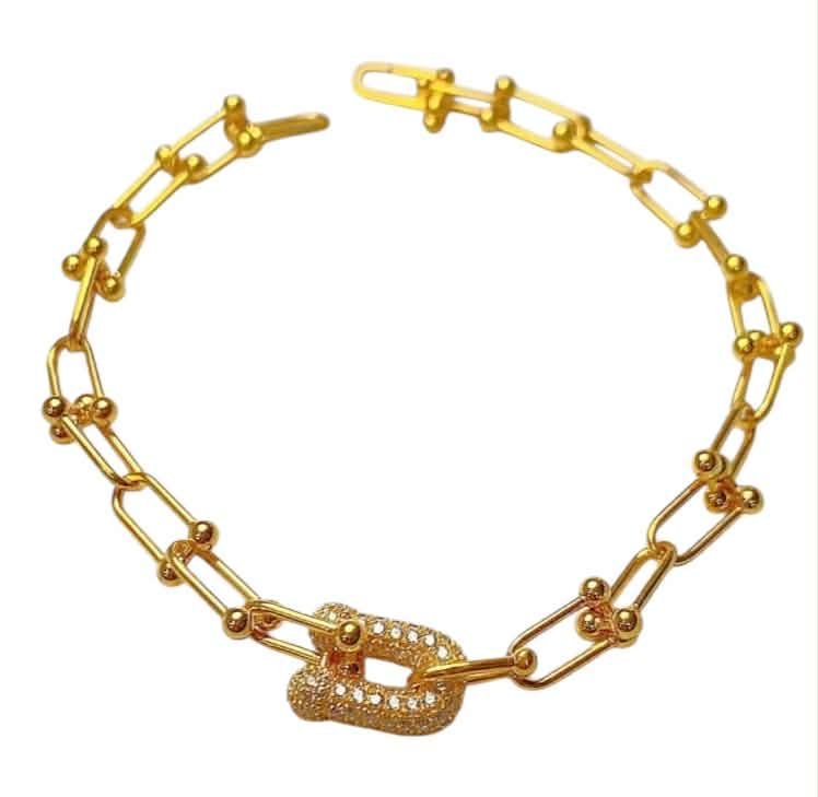 18k Saudi Gold Hardware Bracelet