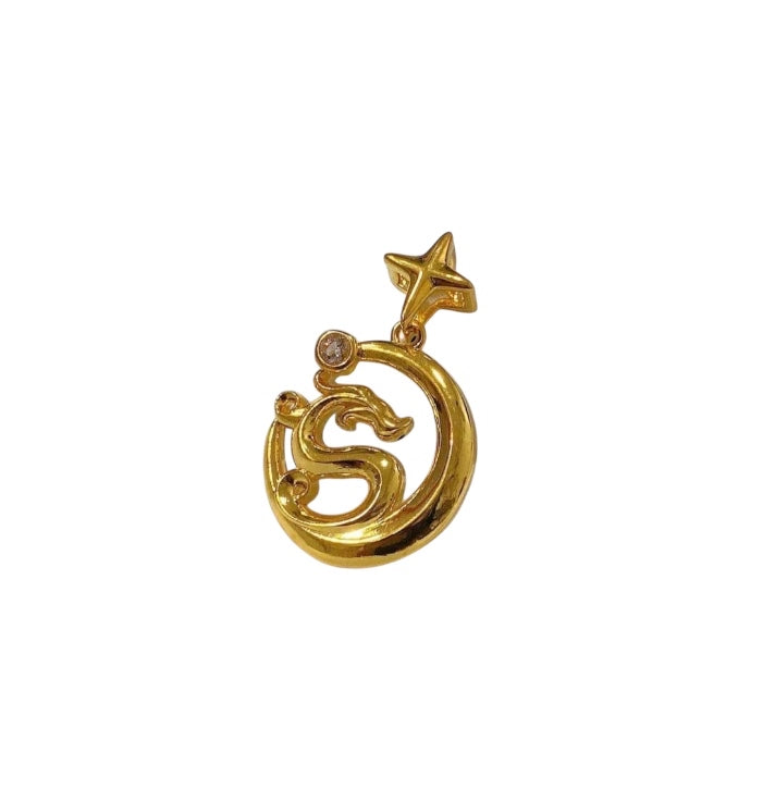 AMPAW/HOLLOW 18k Saudi Gold Mystic Dragon Pendant