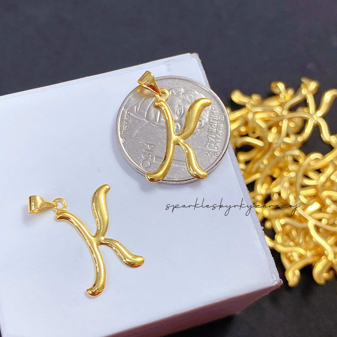 Letter K Pendant 18k Saudi Gold