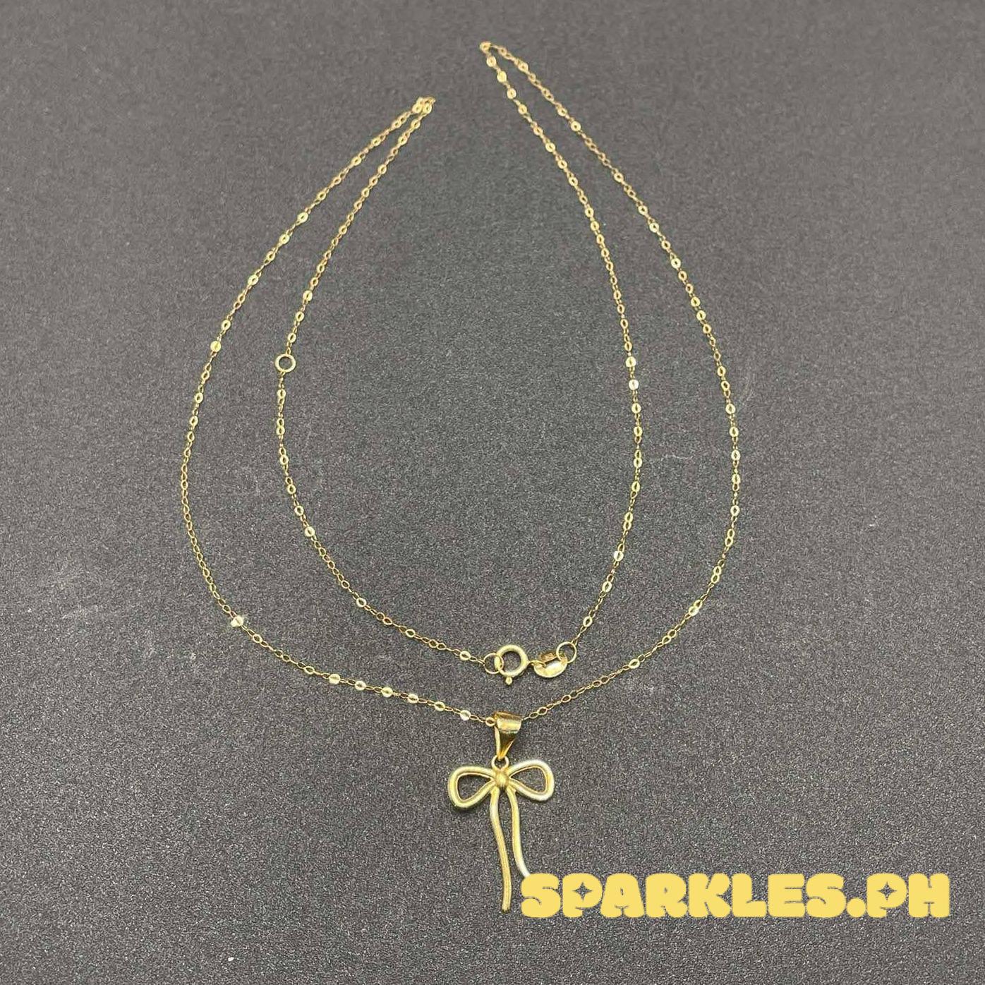 18k Saudi Gold Set lv1 tauco with Mini Ribbon Solid Pawnable