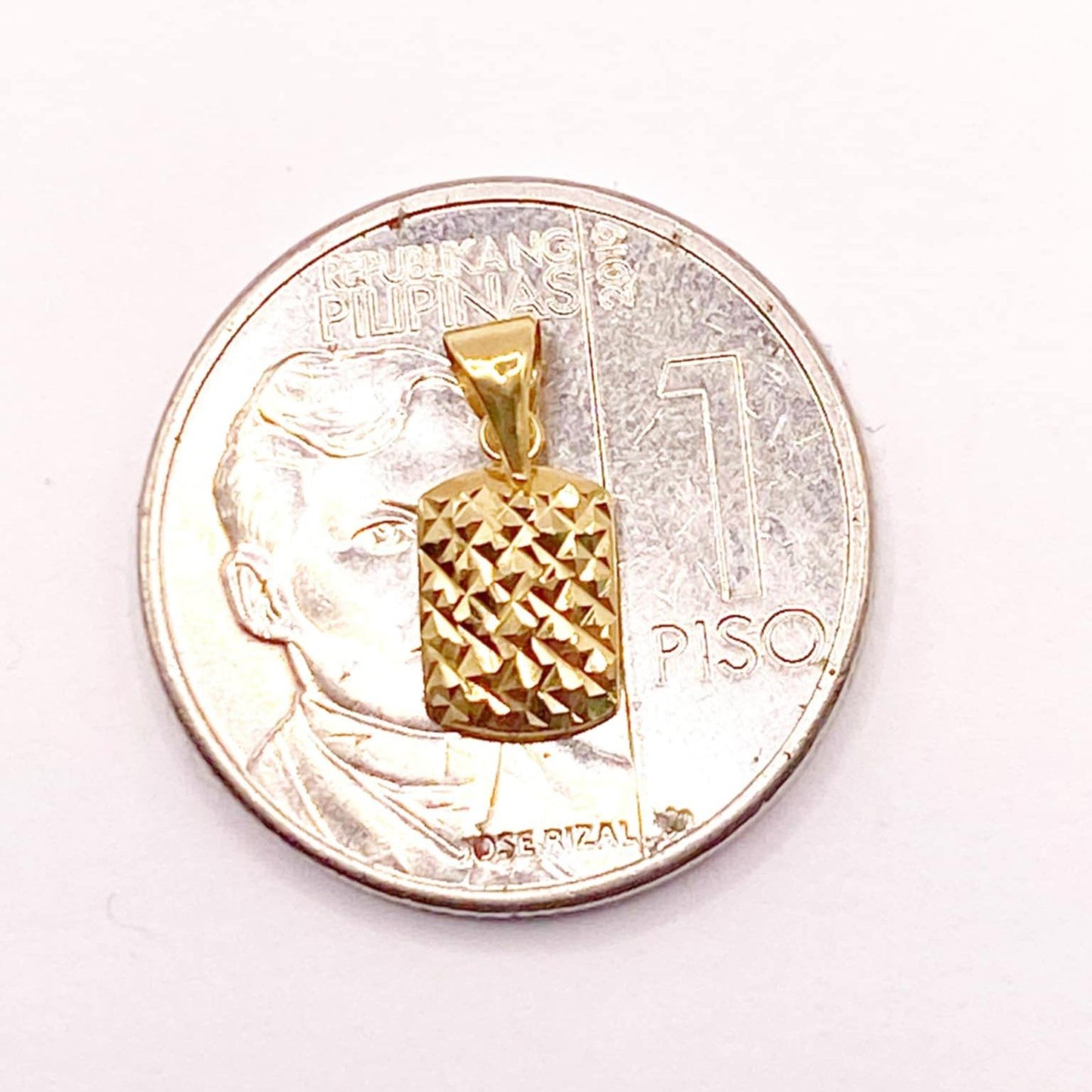 18k Saudi Gold Square Diacut Pendant Solid Lightweight Pawnable