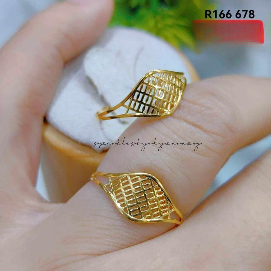 Golden Net Style Ring 18k Saudi Gold