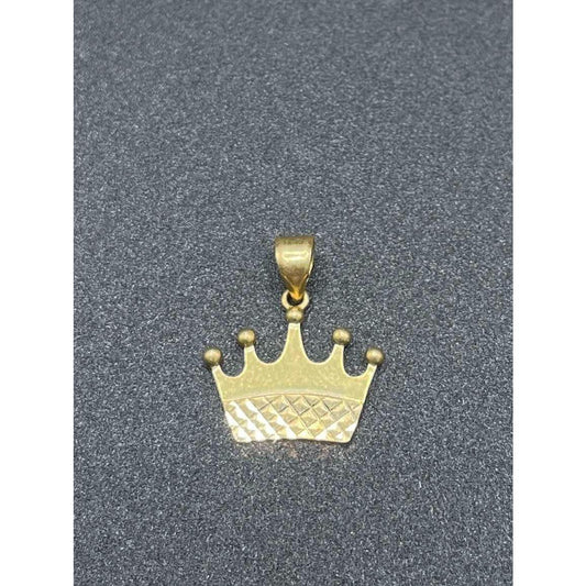 18k Saudi Gold Crown Pendant Solido Pawnable - SKU-YKXFYRGI