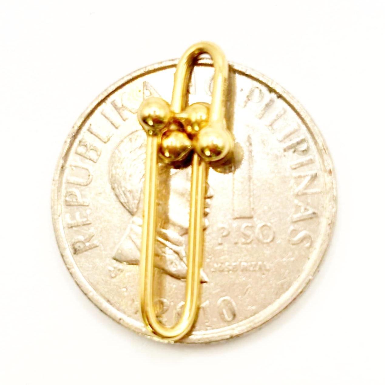 18k Saudi Gold Long U-Bar Pendant Lightweight - SKU-0A6YYNO8