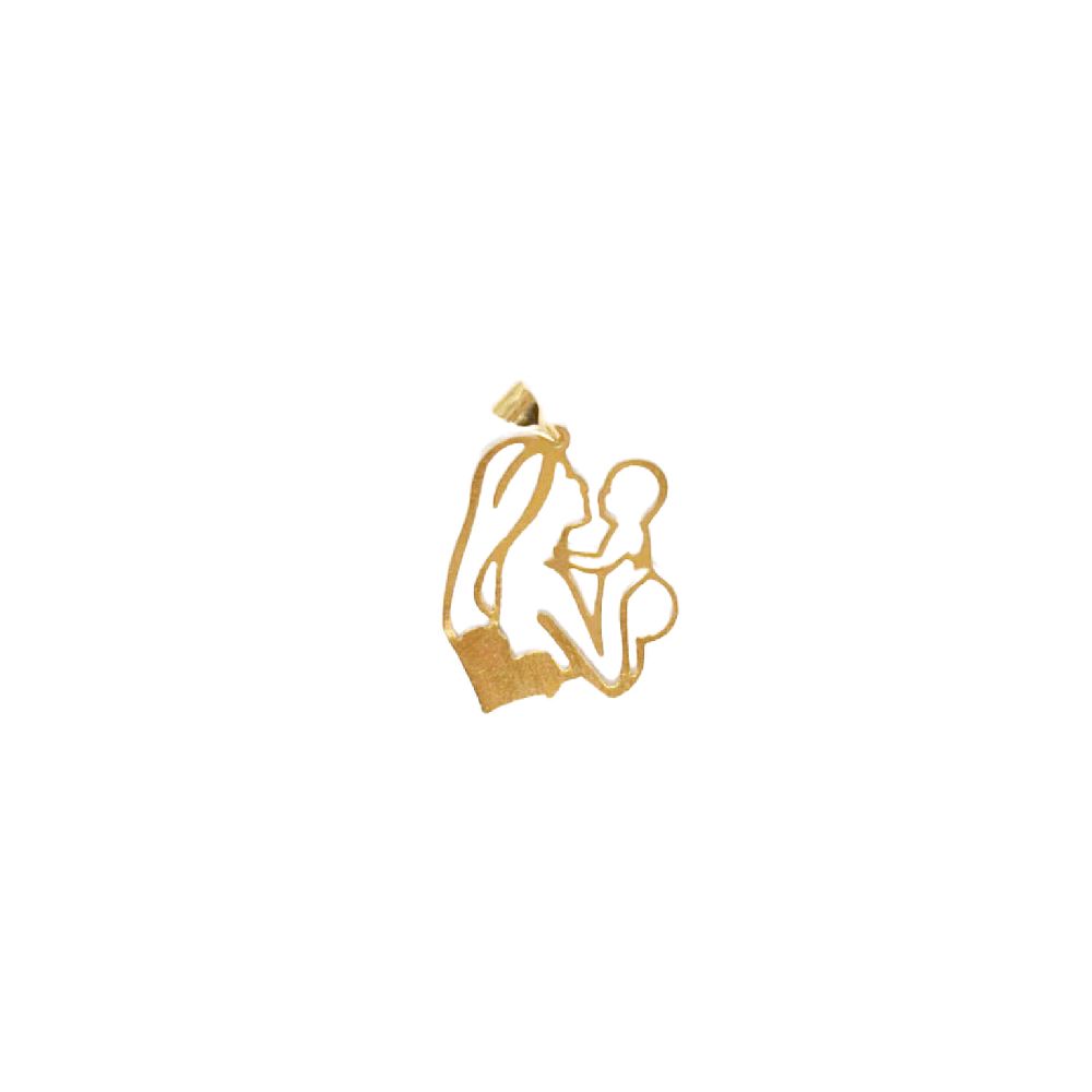 18k Saudi Gold Open Mary & Child Pendant - SKU-JWAZE5AS