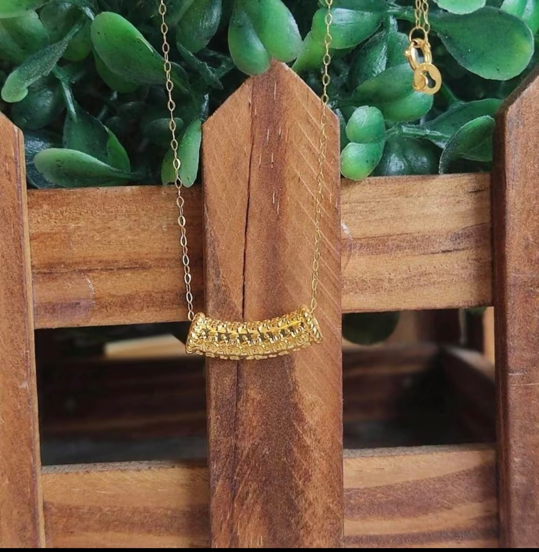 Long Barrel Ampaw Set with Tauco Chain 18k Saudi Gold