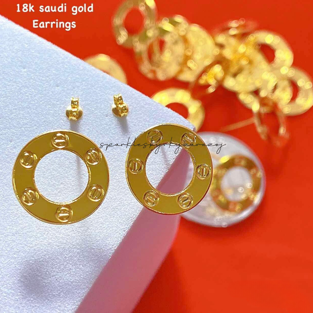 Karkar Earrings 18k Saudi Gold