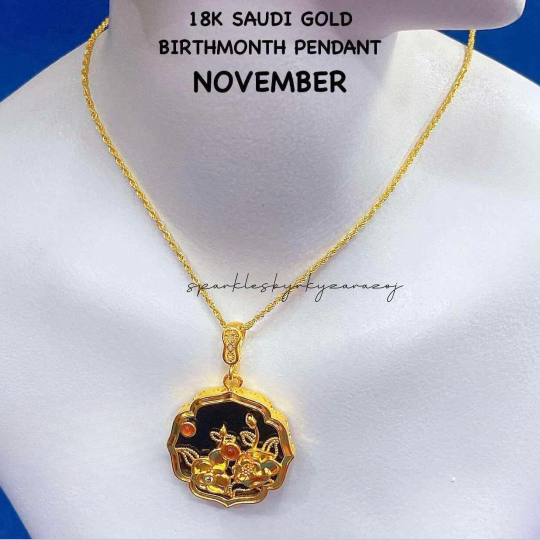 November Birthmonth Pendant 18k Saudi Gold