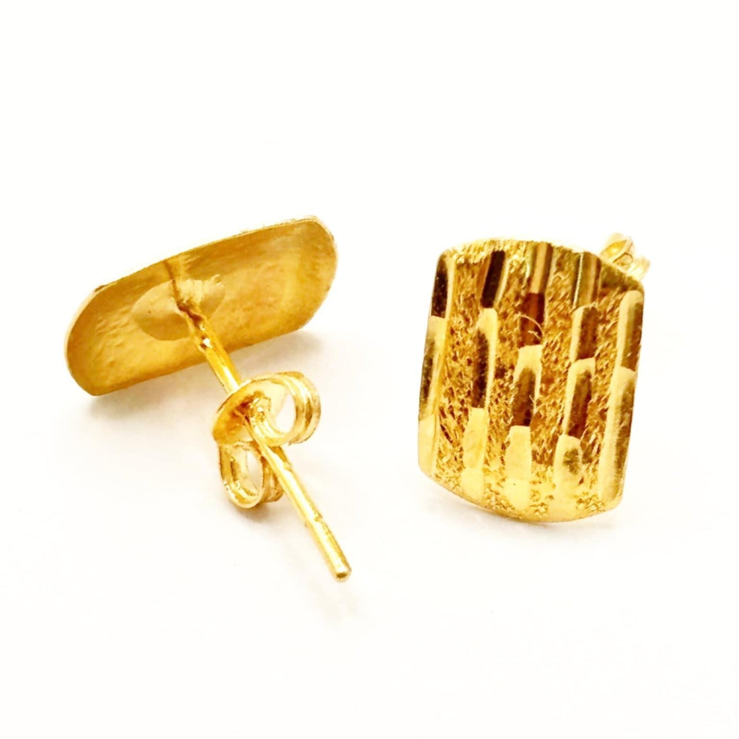 18k Saudi Gold Column Earring - SKU-UKJNY5C4