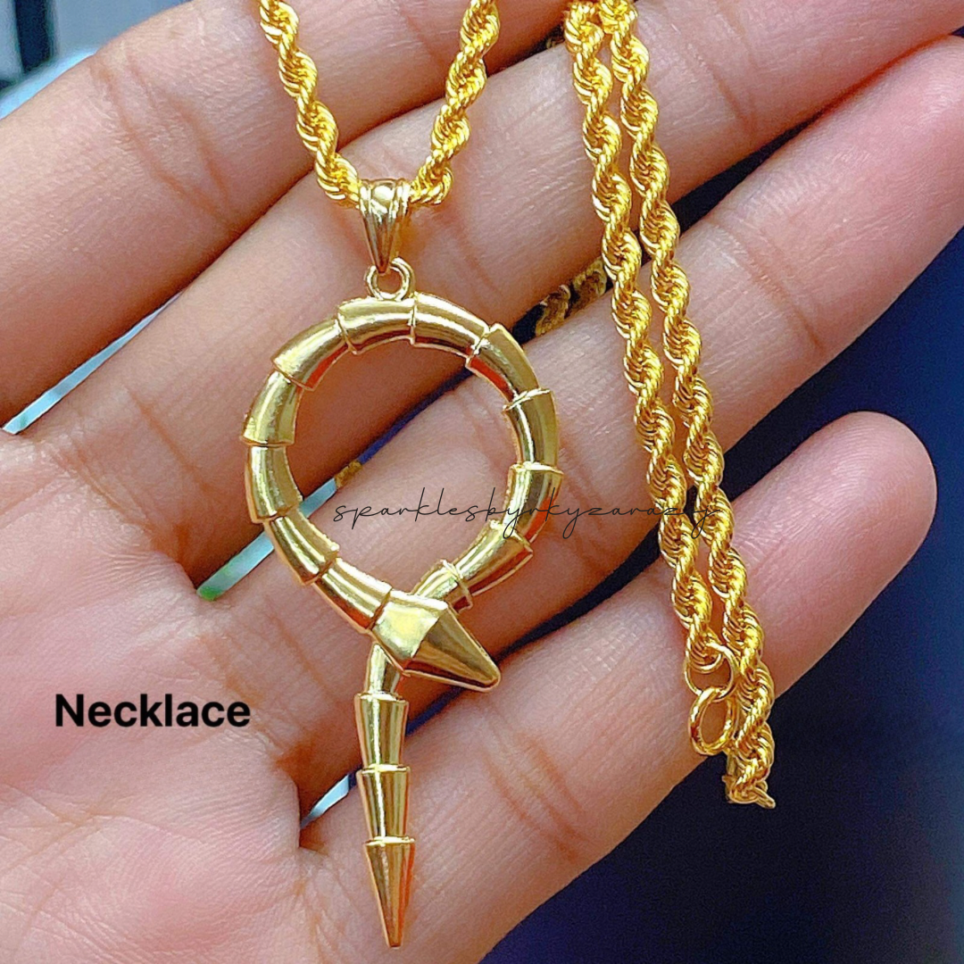 Serpentine Necklace 18k Saudi Gold – Sparkles PH