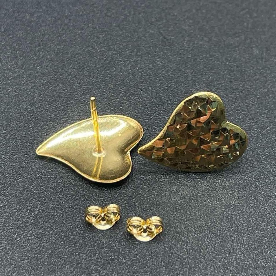 18k saudi gold sexy heart diacut earring solid pawnable
