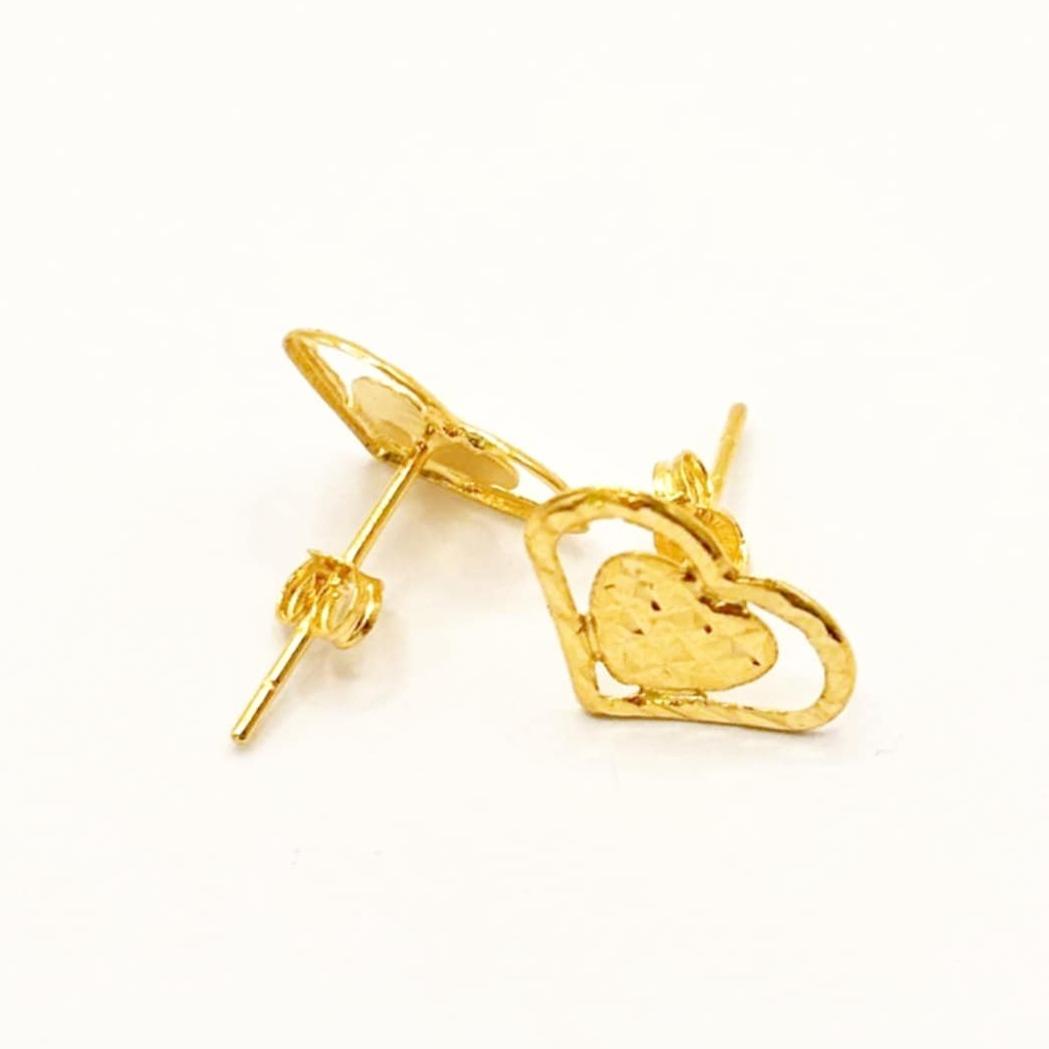 18k Saudi Gold Cutey Heart Earring - SKU-D5TEWJ5D