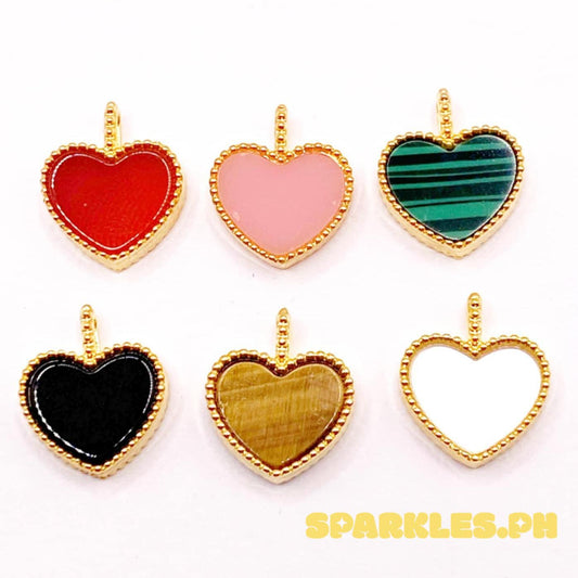 AMPAW/HOLLOW 18k Saudi Gold 10mm Heart Pendant - SKU-SKUU03G1