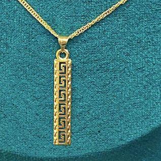 18k Saudi Gold F Style Bar + Tauco Chain lv1