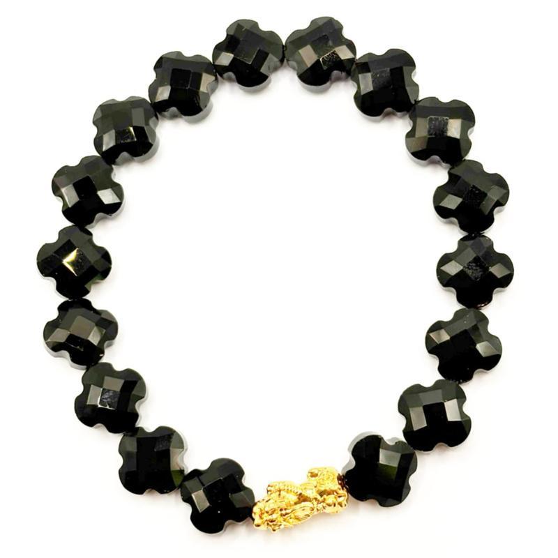 18k Saudi Gold Crystal Piyao Bracelet - SKU-ZBROSGLM
