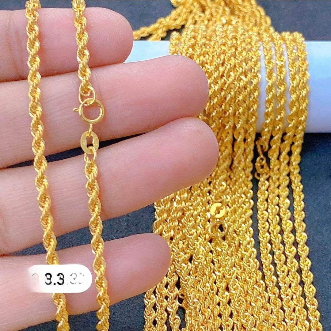 18” Rope Chain Solid 18k Saudi Gold – Sparkles PH