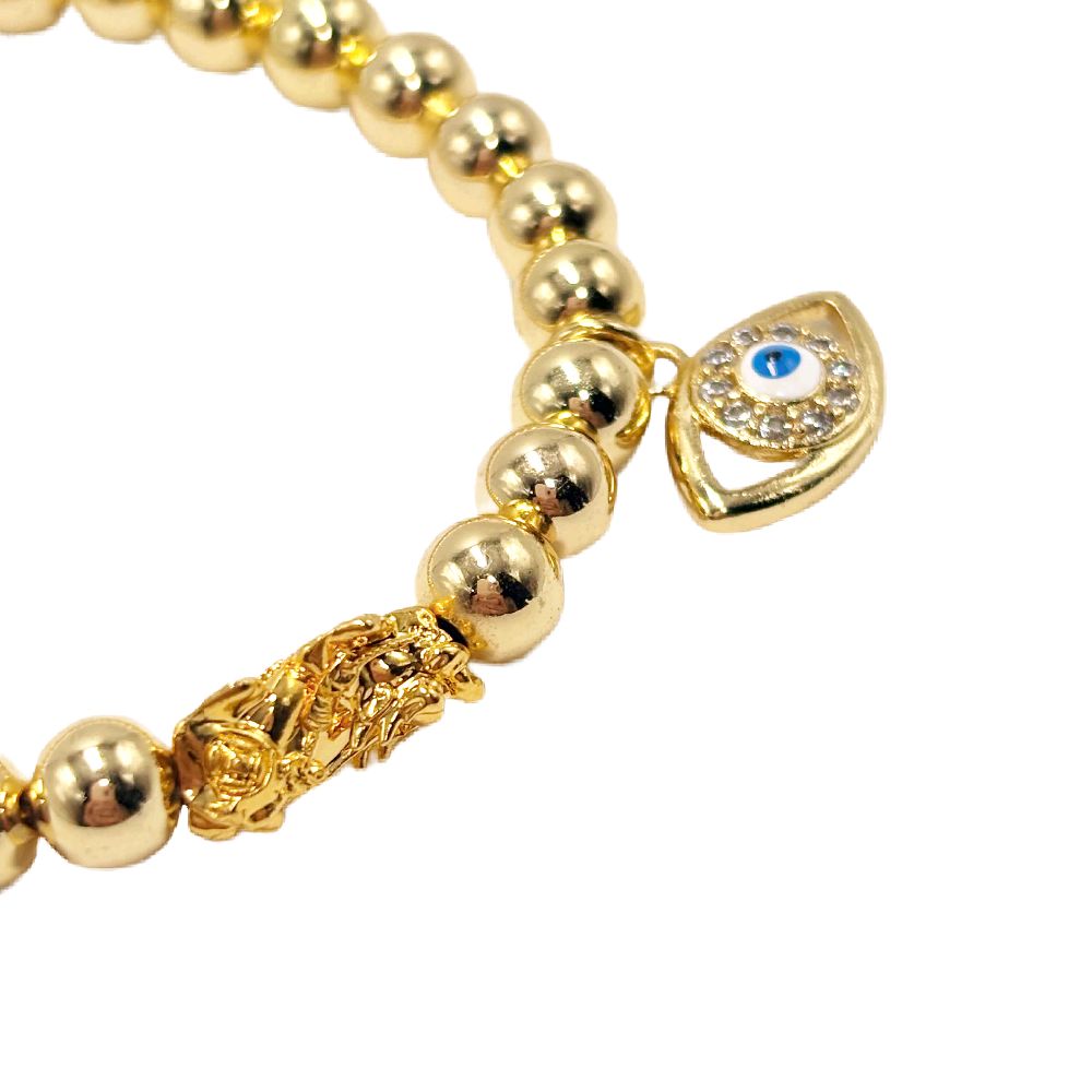 18k Saudi Gold Evil Eye Piyao Bracelet NOT PAWNABLE - SKU-L8JHKMFL