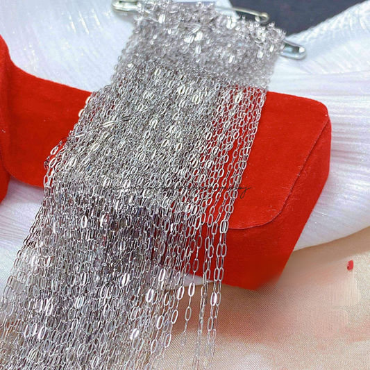 18" Paperclip Chain White Gold 18k Saudi Gold