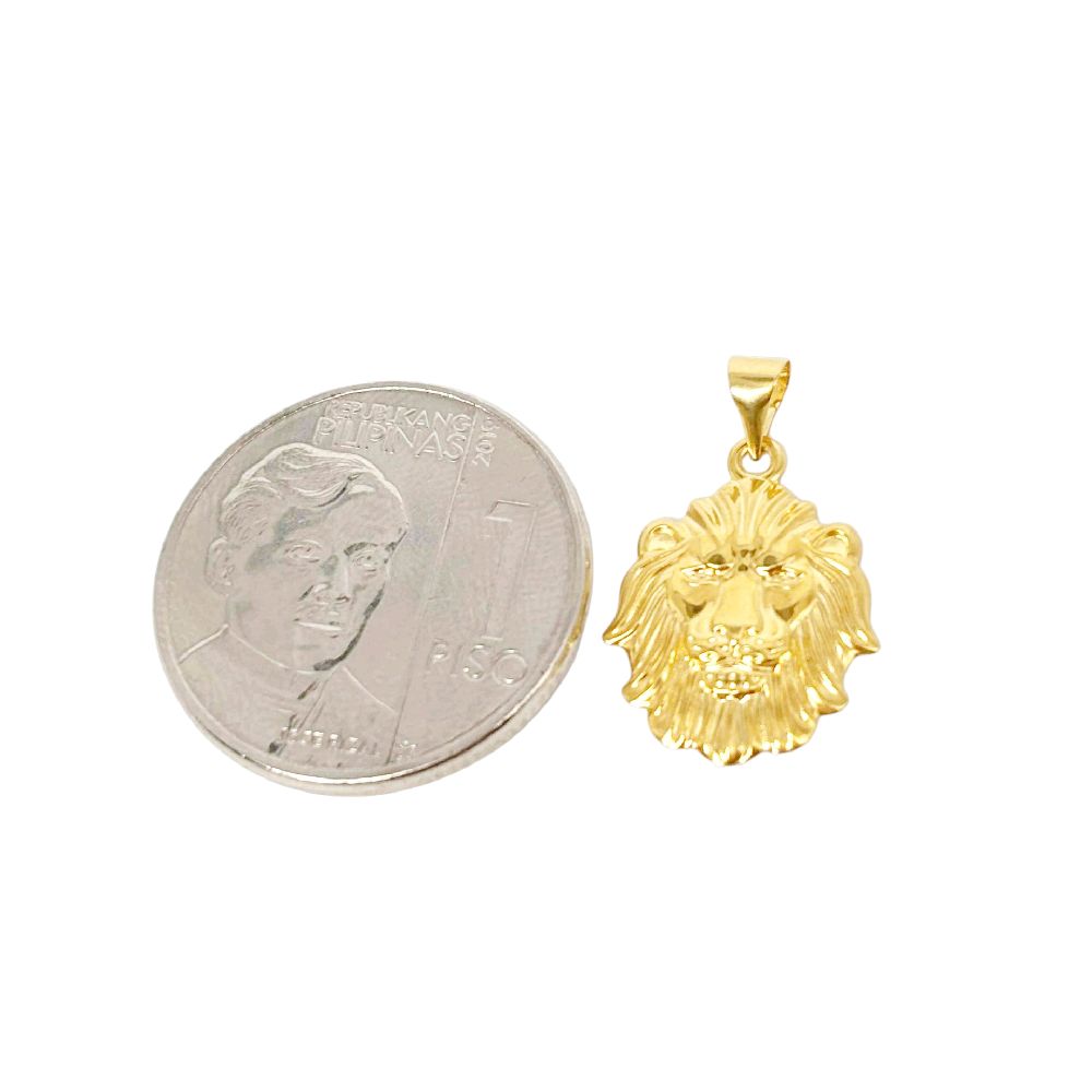18k Saudi Gold Lion Head Pendant - SKU-G0MTKY25