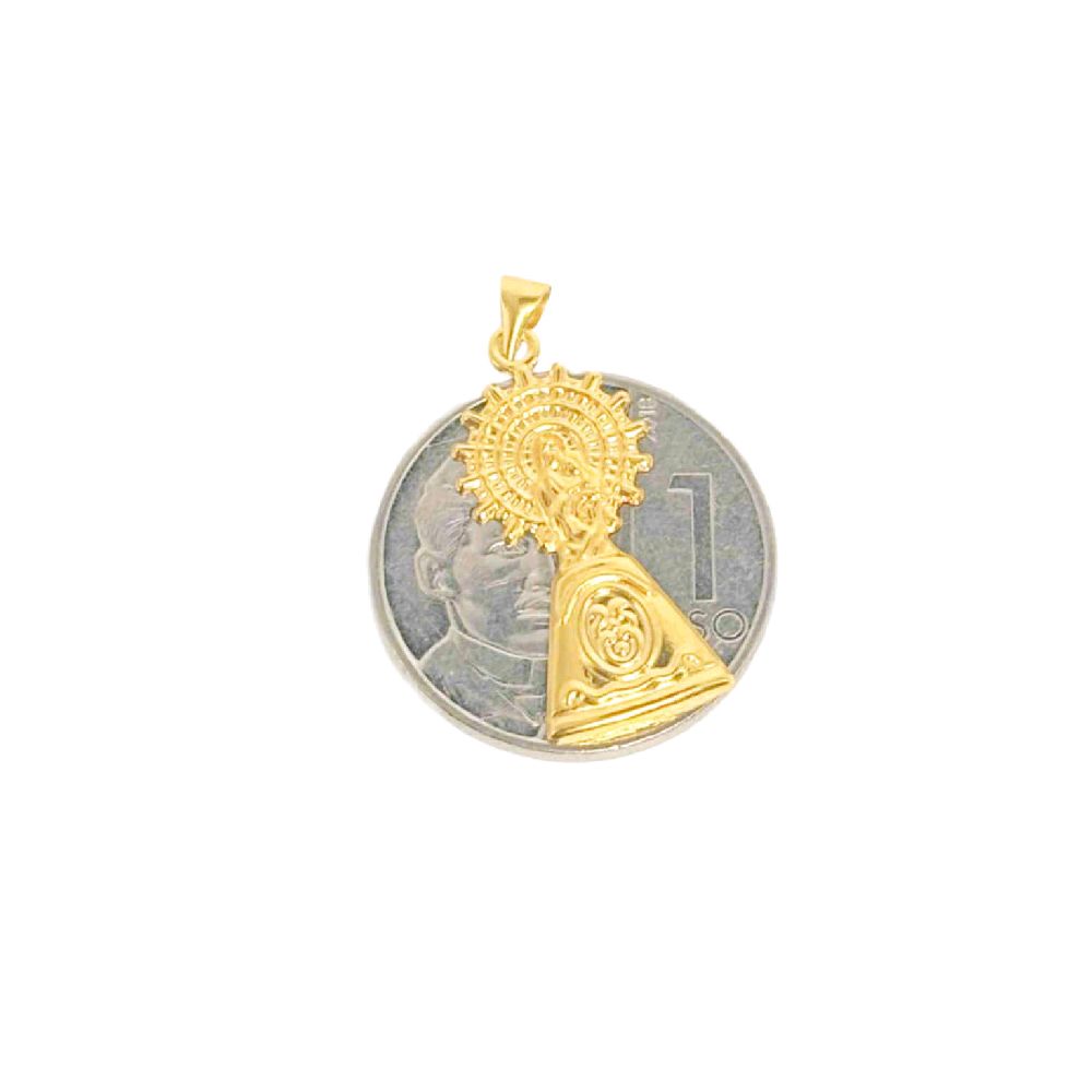 18k Saudi Gold Virgin Of Pilar Pendant - SKU-FR69DGZH