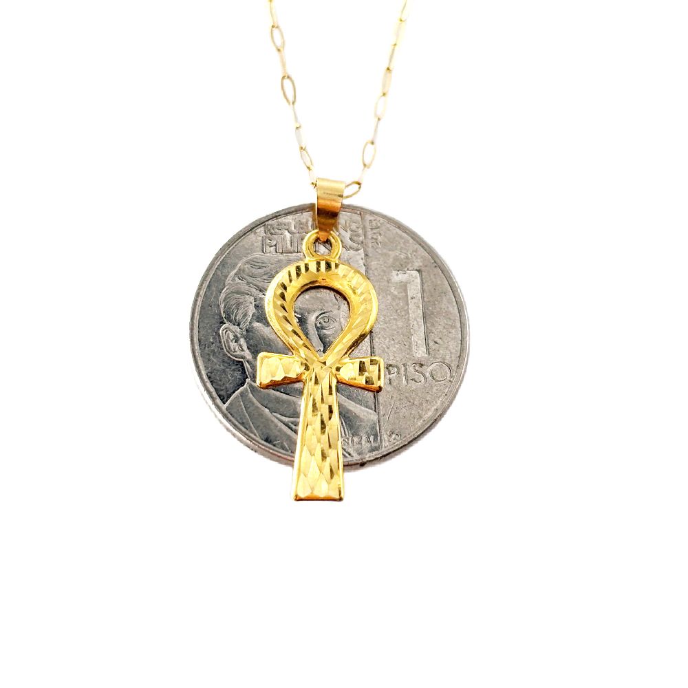 18k Saudi Gold Cross Key + Micro Paperclip 20"