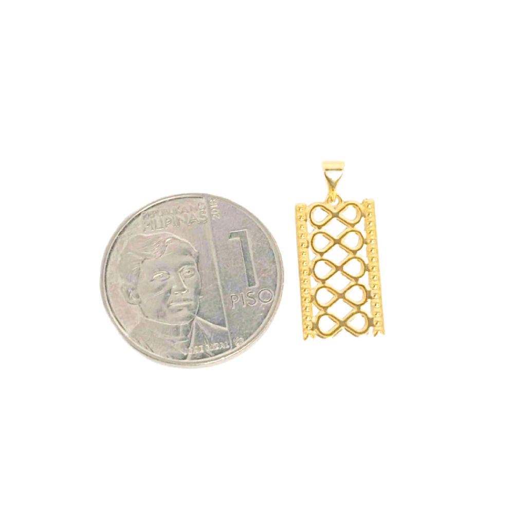 18k Saudi Gold Strap Pendant - SKU-HVOI9Y2O