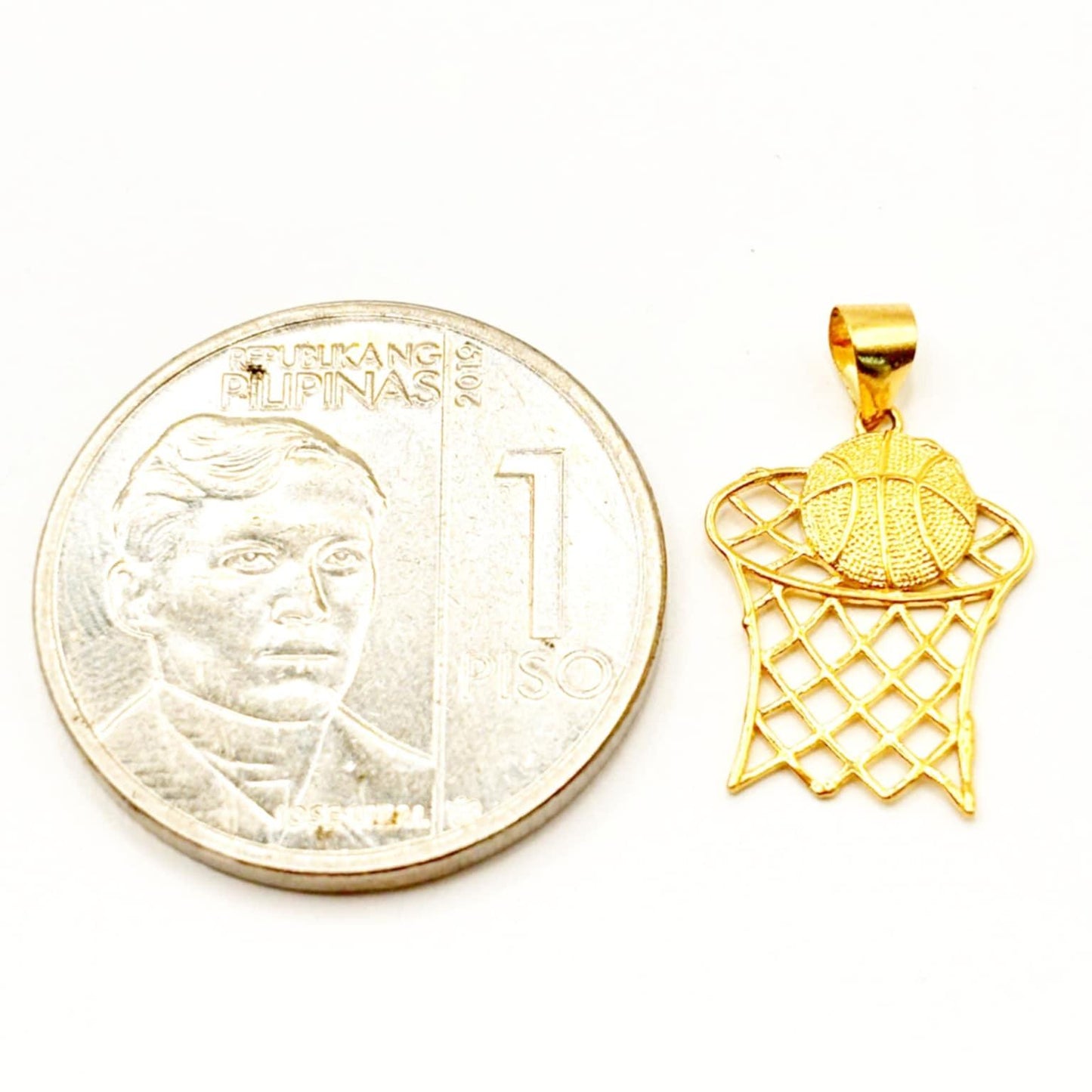18k Saudi Gold Basketball Pendant - SKU-3TMH6IA3