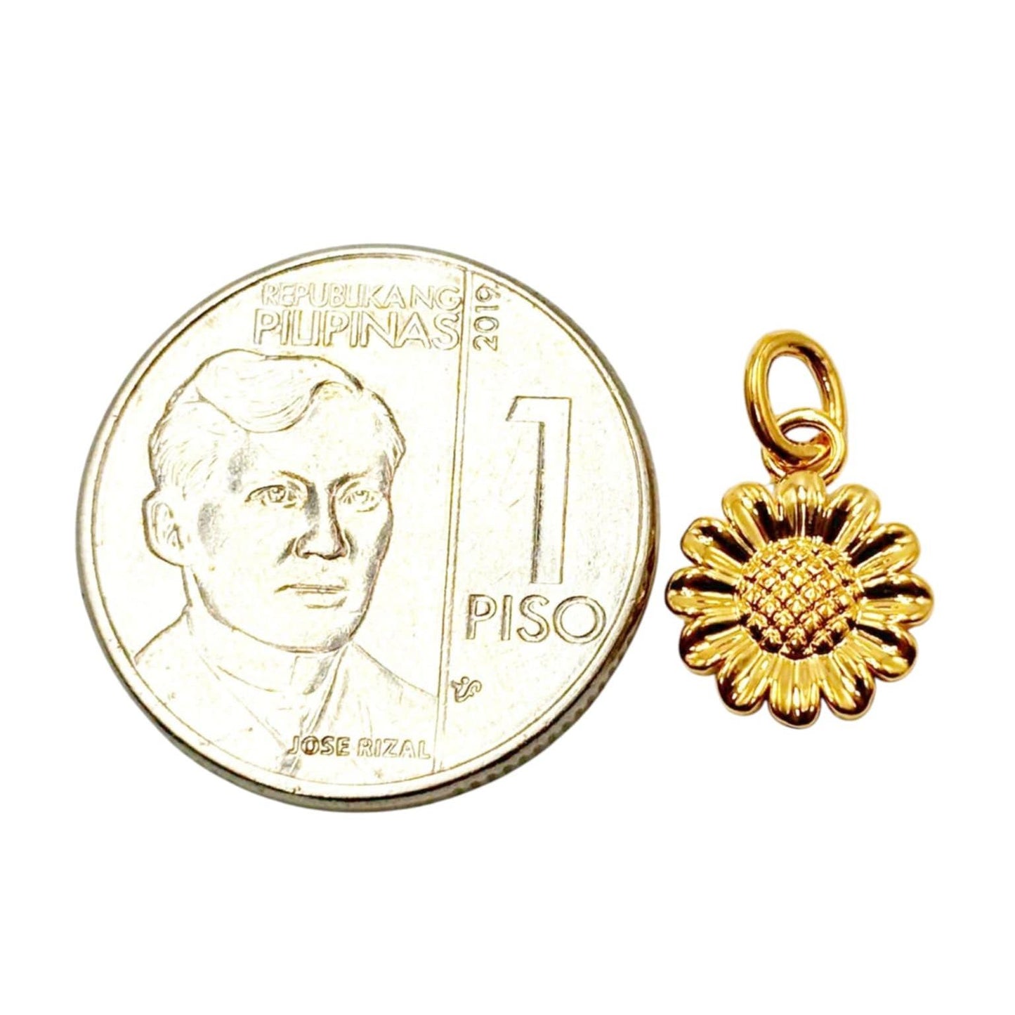 18k Saudi Gold Sunflower Style AMPAW Pendant - SKU-WRYNQ356