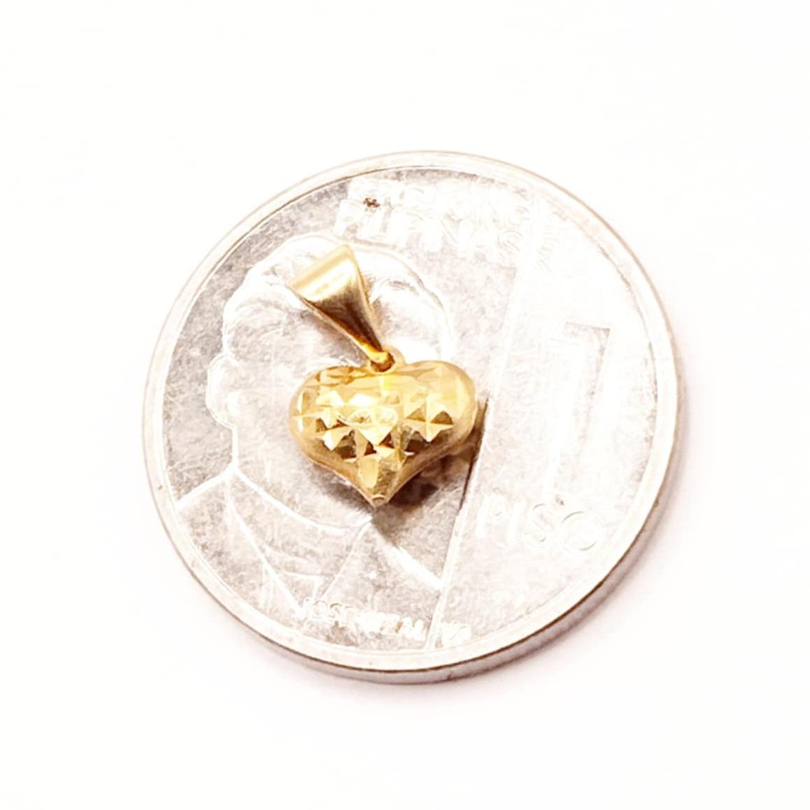 Small Diacut Heart Buo Pendant Solid Pawnable