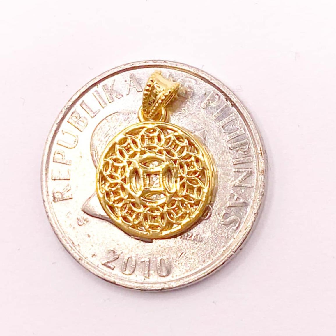 18k Saudi Gold Money Catcher AMPAW Pendant - SKU-CI8PF5AQ