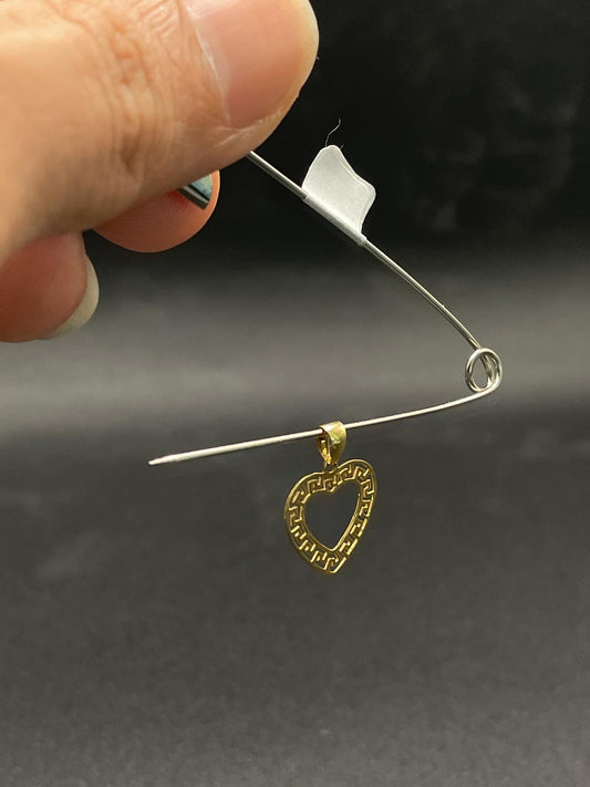 18k Saudi .4 per gram Gold Fenfen Heart Pendant Solido Pawnable