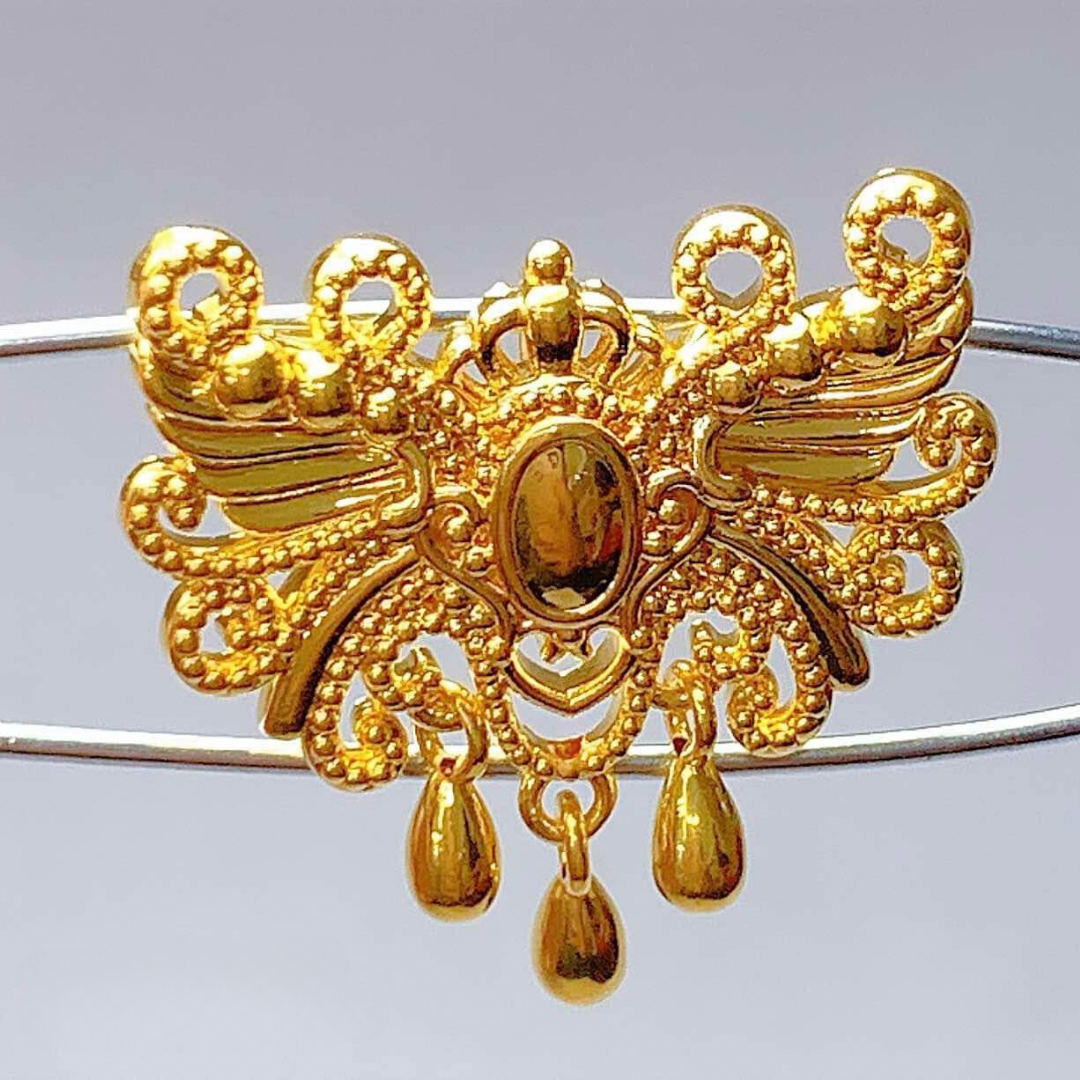 Butterfly Triple Teardrop Pendant Ampaw 18k Saudi Gold