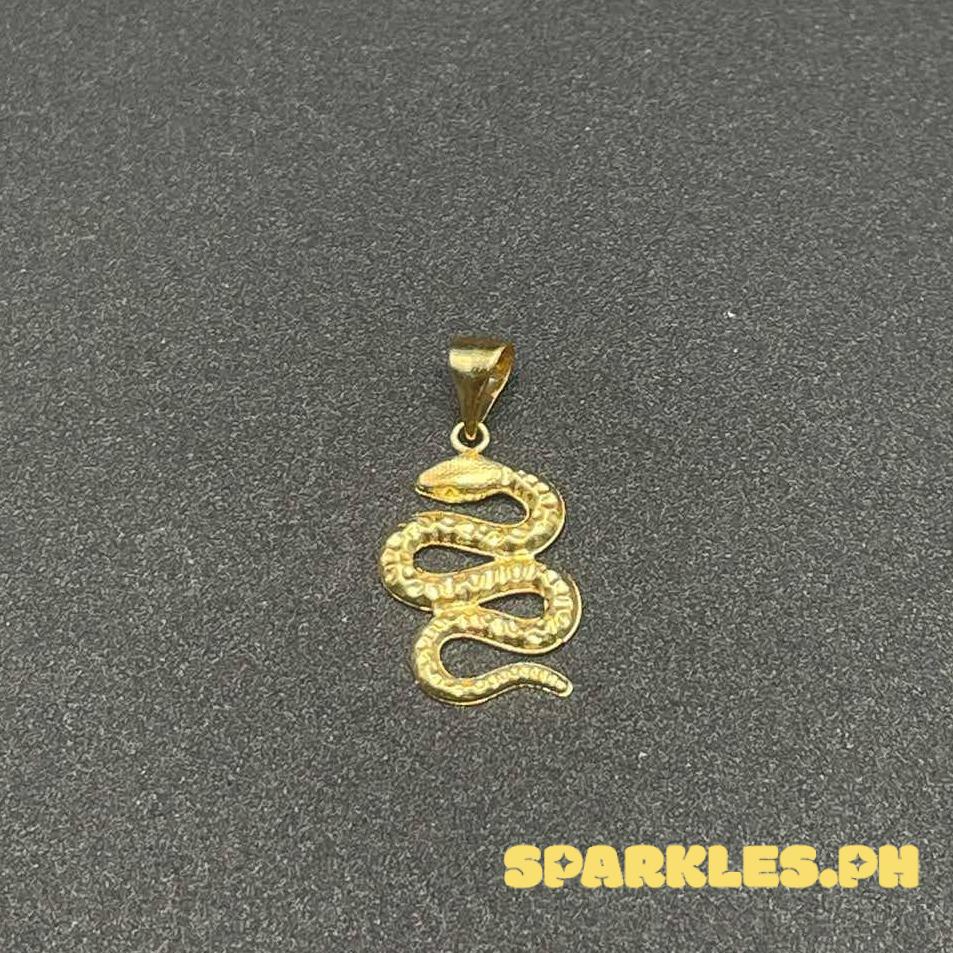 18k Saudi Gold Snake Pendant - SKU-N8947217