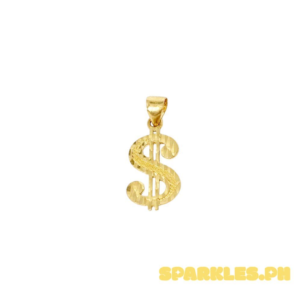 18k Saudi Gold Mini Dollar Pendant - SKU-A50JTMXO