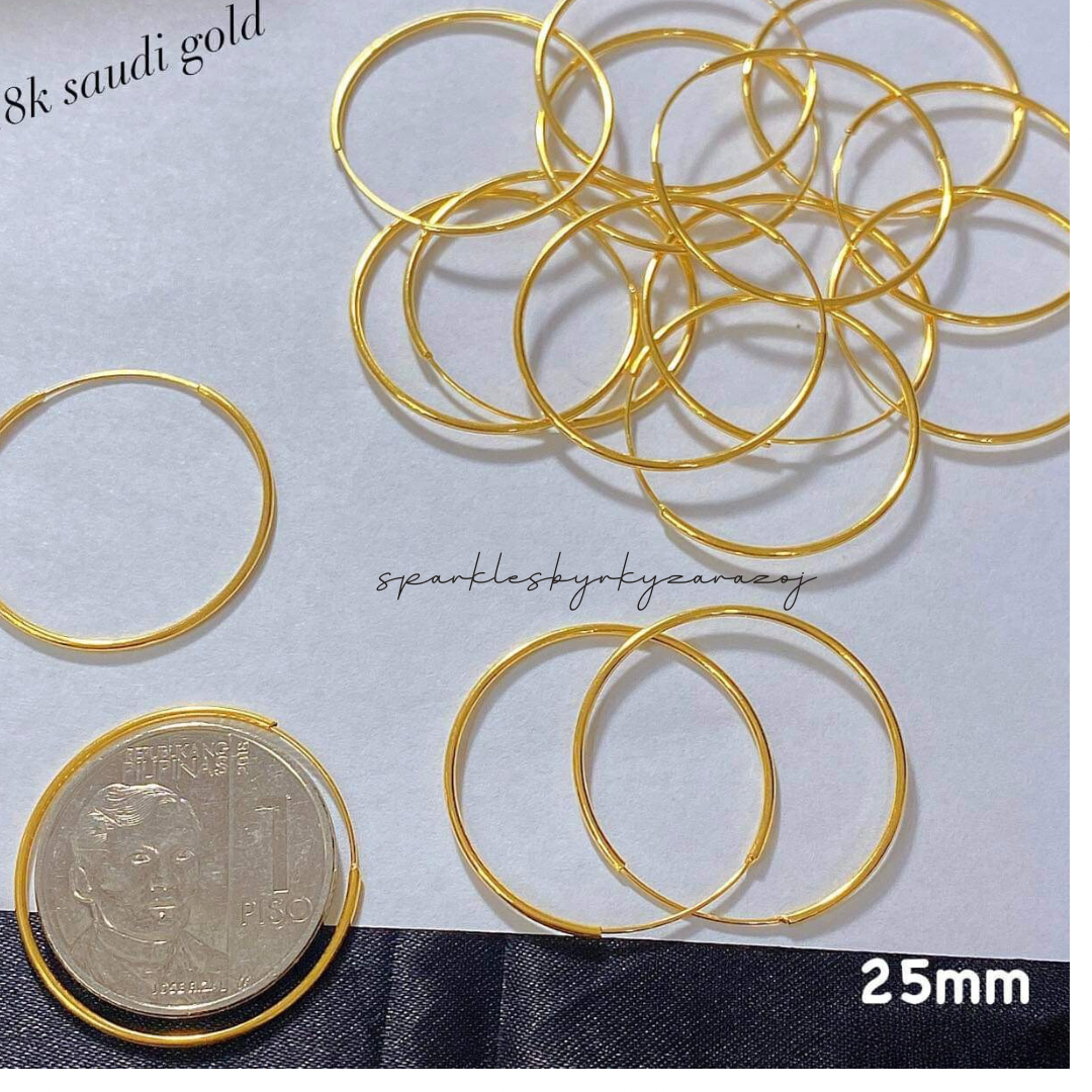 25mm Hoop Earrings 18k Saudi Gold – Sparkles PH