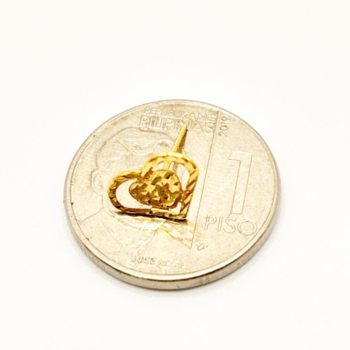 18k Saudi Gold Cutey Heart Earring - SKU-D5TEWJ5D