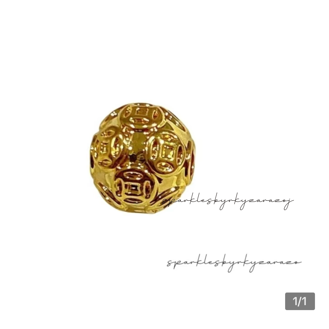 18k Saudi Gold Money Ball Pendant - SKU-YA3HNUUK
