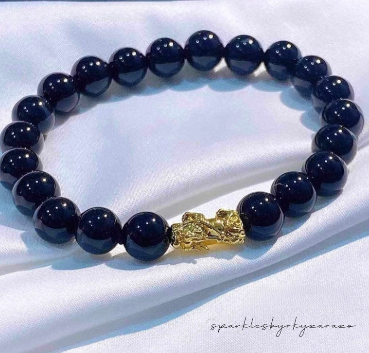 NOT PAWNABLE - 18k Saudi Gold Black Piyao Bracelet