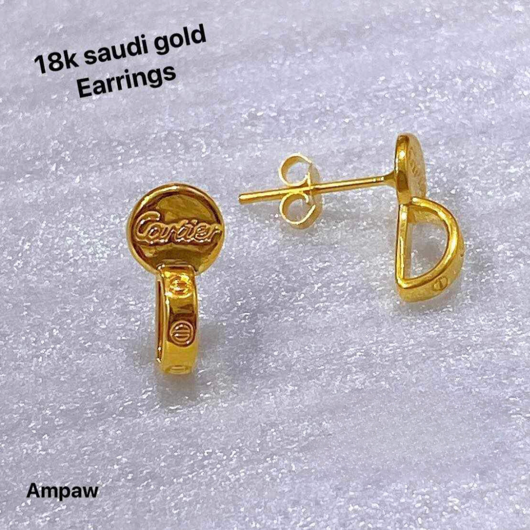 Karkar Earrings Ampaw 18k Saudi Gold