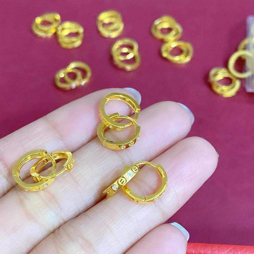 Karkar Earrings Solid 18k Saudi Gold
