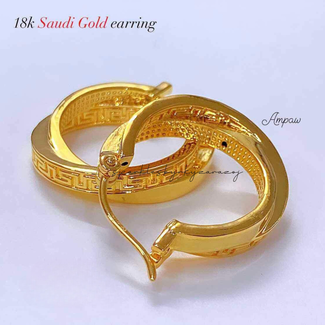 Fendi Hoop Earrings Ampaw 18k Saudi Gold – Sparkles PH