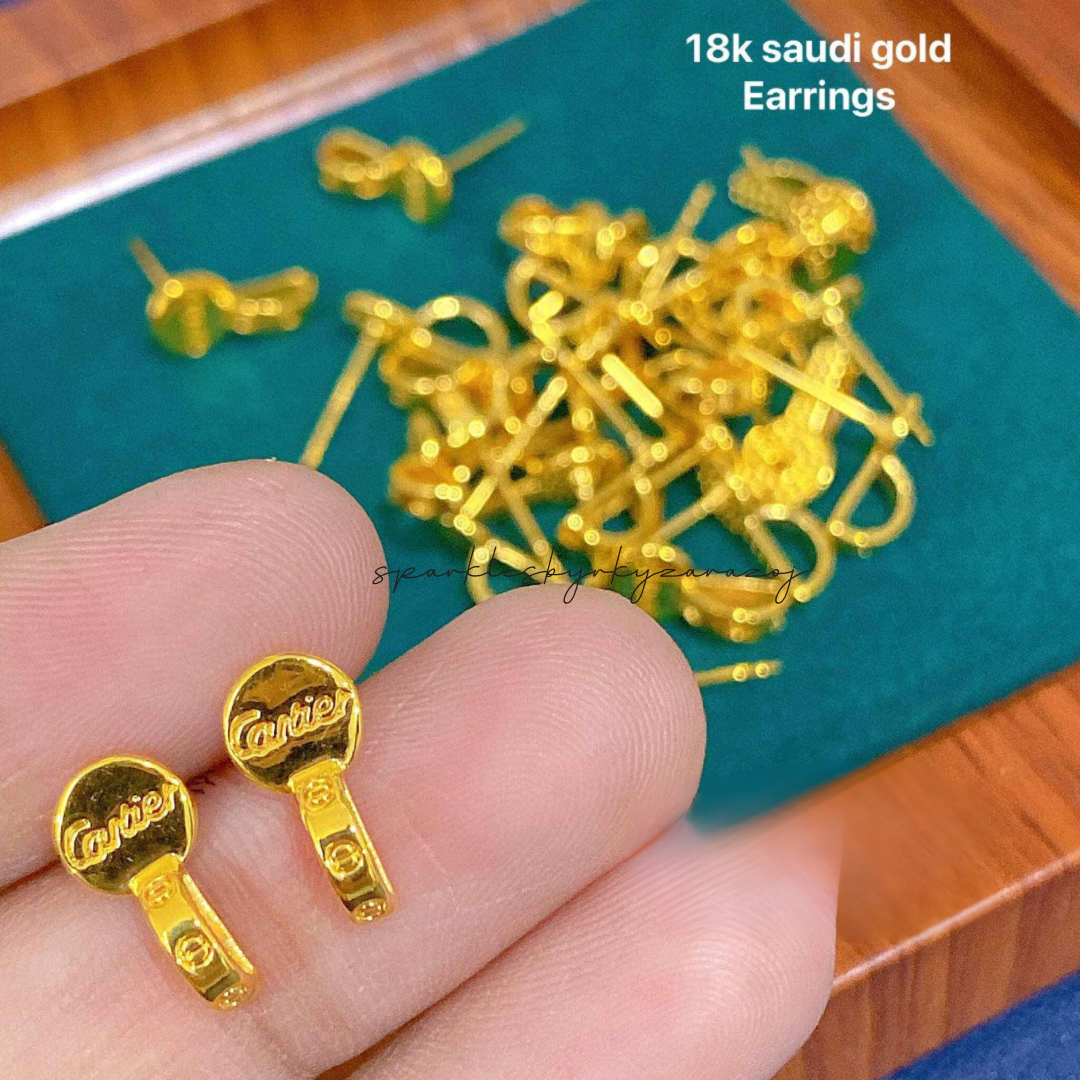 Karkar Earrings Ampaw 18k Saudi Gold