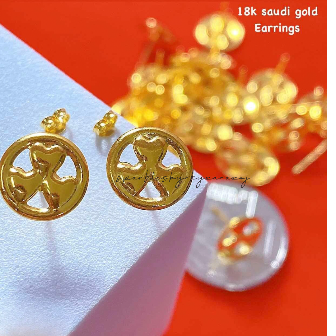 Steering Wheel Earrings 18k Saudi Gold